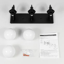 3-Light Shine Opal Glass Globe Bathroom Vanity Wall Sconce
