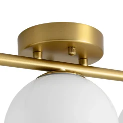 3-Light Shine Opal Glass Globe Linear Semi Flush Mount