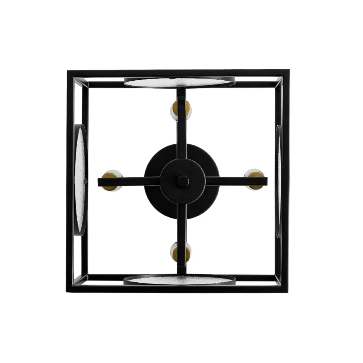 4-light Textured Glass Square Lantern Semi Flush Mount