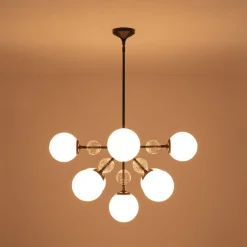 9-Light Tiered Sputnik Glass Globe Bubble Chandelier