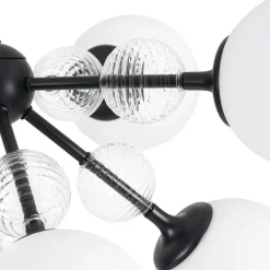 9-Light Tiered Sputnik Glass Globe Bubble Chandelier