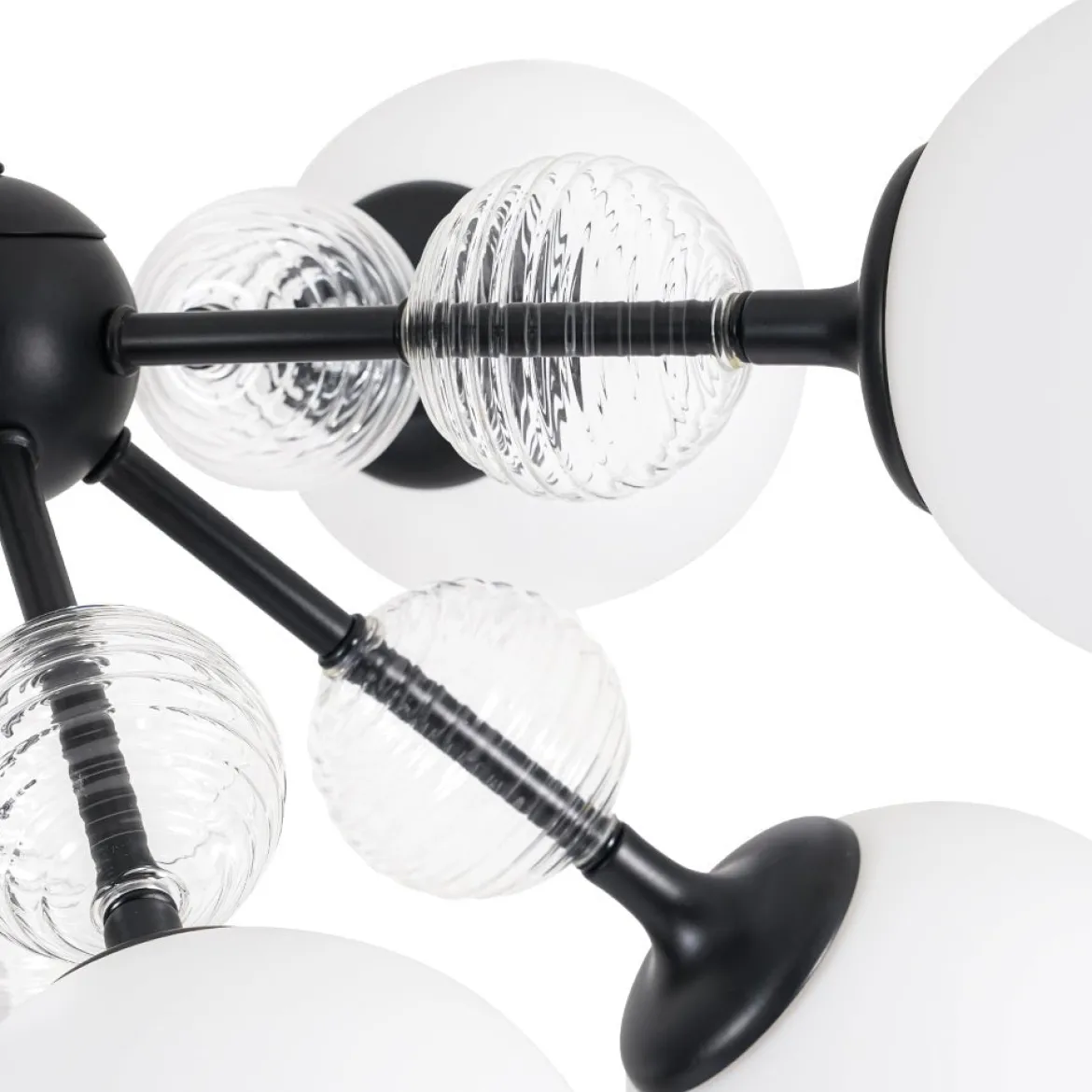 9-Light Tiered Sputnik Glass Globe Bubble Chandelier