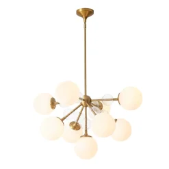 9-Light Tiered Sputnik Glass Globe Bubble Chandelier