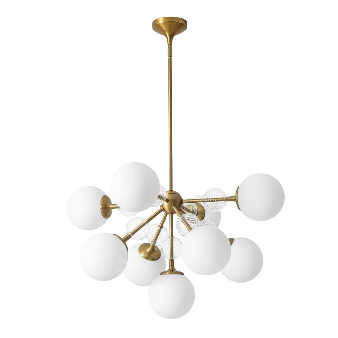 9-Light Tiered Sputnik Glass Globe Bubble Chandelier