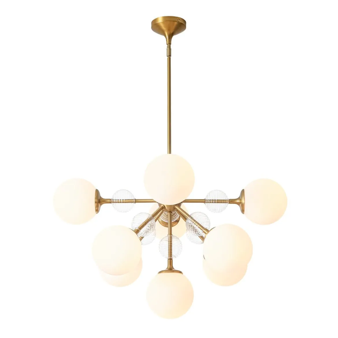9-Light Tiered Sputnik Glass Globe Bubble Chandelier