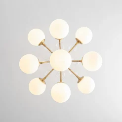 9-Light Tiered Sputnik Glass Globe Bubble Chandelier