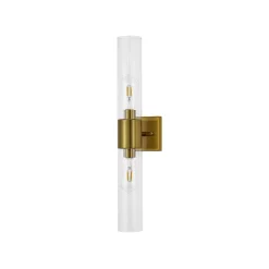 2-Light Up Down Glass Linear Tube Vanity Wall Lamp