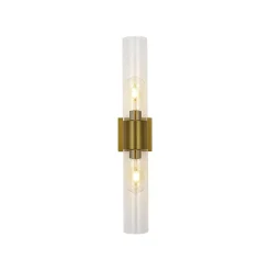 2-Light Up Down Glass Linear Tube Vanity Wall Lamp
