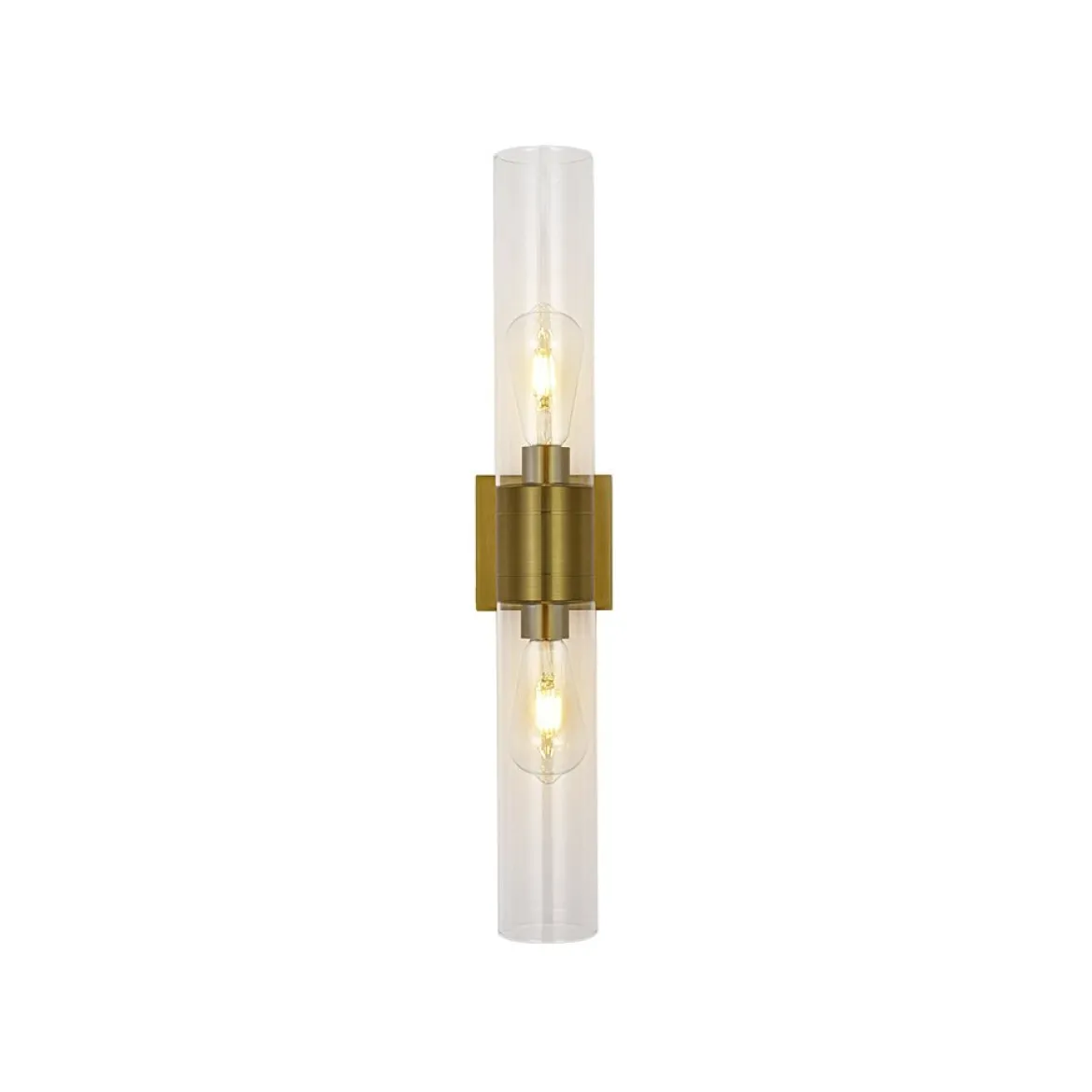2-Light Up Down Glass Linear Tube Vanity Wall Lamp