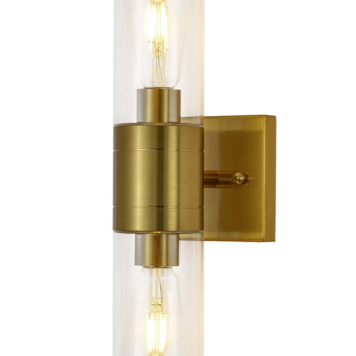 2-Light Up Down Glass Linear Tube Vanity Wall Lamp