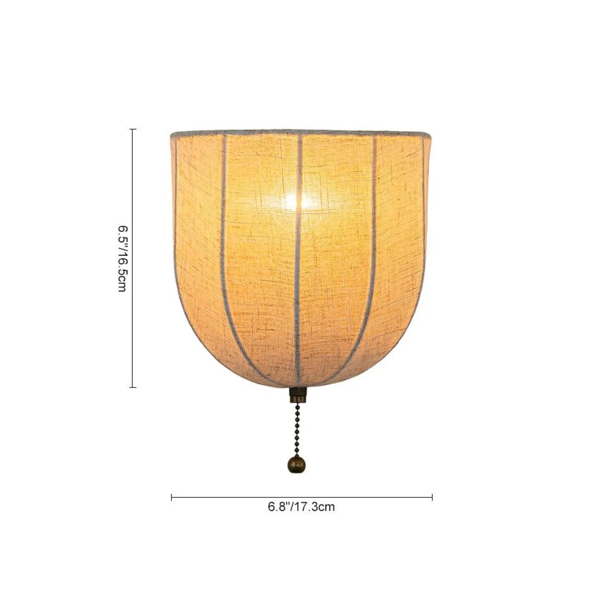 1-Light Vintage Natural Fabric Linen Cage Wall Sconce