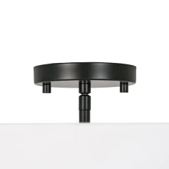 4-Light White Linen Round Drum Semi Flush Mount