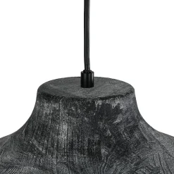 Limed Style Dome Distressed Wooden Single Pendant