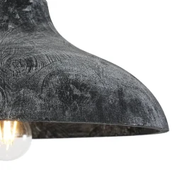 Limed Style Dome Distressed Wooden Single Pendant