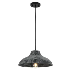 Limed Style Dome Distressed Wooden Single Pendant