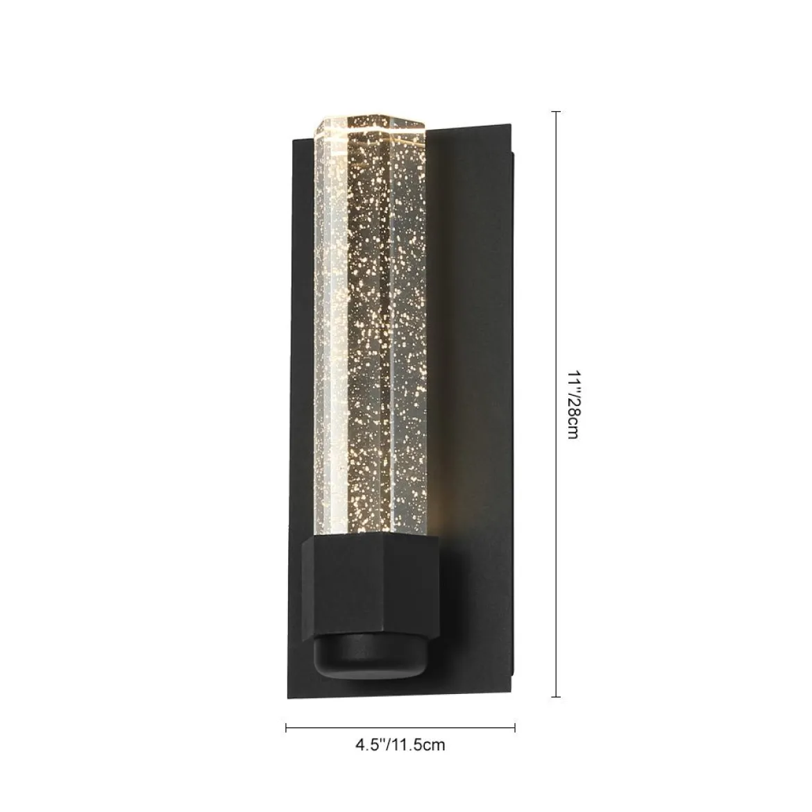 Linear Clear bubble Crystal Tube Dimmable LED Wall Lamp