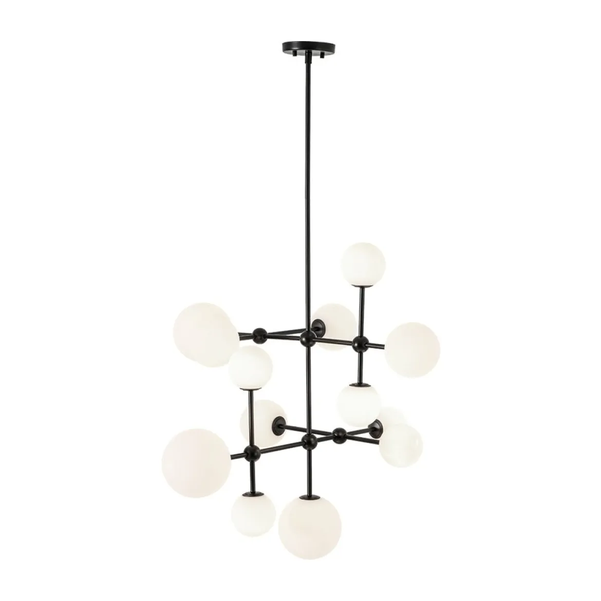 Luminous Opal Glass Globe Geometric Bubble Chandelier