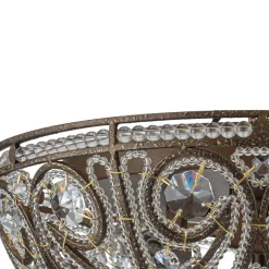 Luxe Moroccan Antique Bronze Crystal Ceiling Light