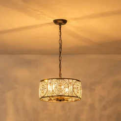 Luxe Moroccan Antique Crystal Drum Cage Chandelier