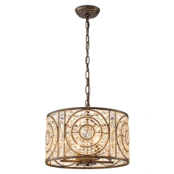 Luxe Moroccan Antique Crystal Drum Cage Chandelier