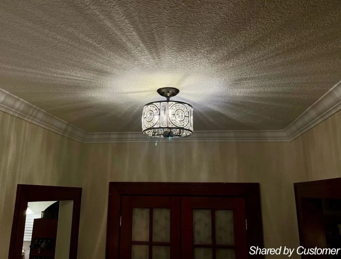 Luxe Moroccan Antique Crystal Drum Semi Flush Mount
