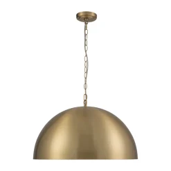 Luxe Oversized Brushed Brass Iron Large Dome Pendant Light
