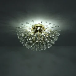 Luxury Bloom Dandelion Crystal Semi Flush Mount