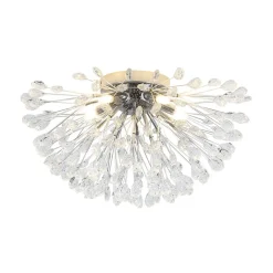 Luxury Bloom Dandelion Crystal Semi Flush Mount