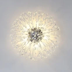 Luxury Bloom Dandelion Crystal Semi Flush Mount