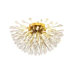 Luxury Bloom Dandelion Crystal Semi Flush Mount