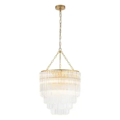 Luxury Cluster Glass Textured Tube Round Tiered Chandelier
