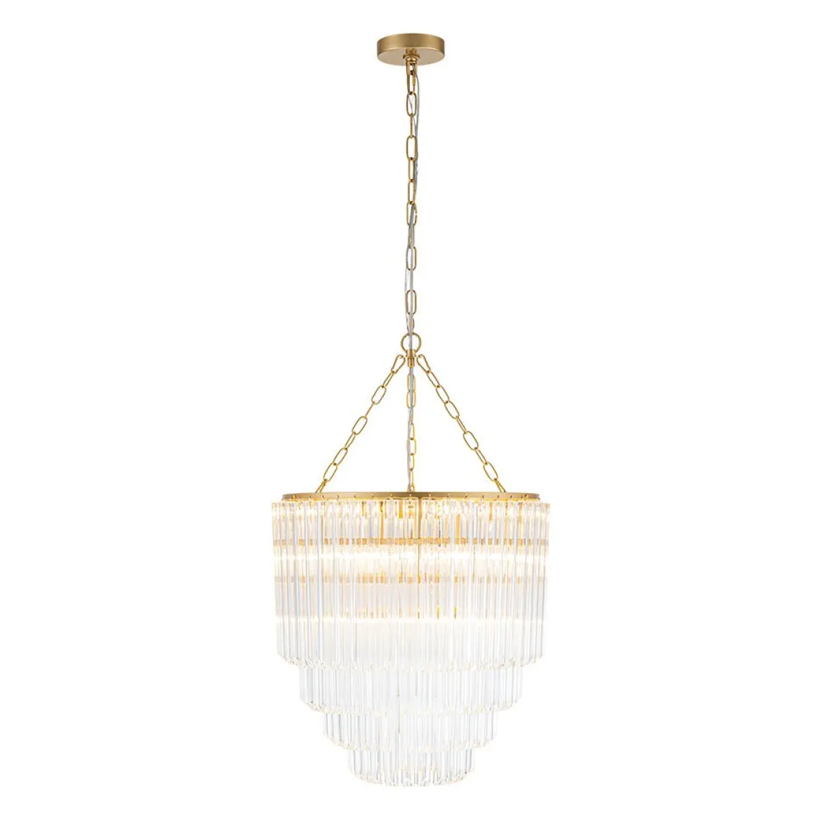 Luxury Cluster Glass Textured Tube Round Tiered Chandelier