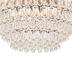 Luxury Glam Tiered Crystal Raindrop Round Chandelier