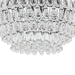 Luxury Glam Tiered Crystal Raindrop Round Chandelier