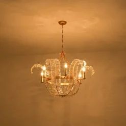 Luxury Gold Foiled Chic Antique Crystal Floral Chandelier