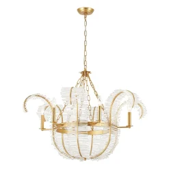 Luxury Gold Foiled Chic Antique Crystal Floral Chandelier