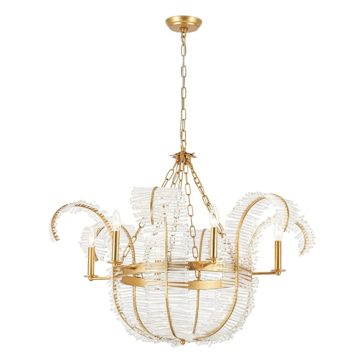 Luxury Gold Foiled Chic Antique Crystal Floral Chandelier