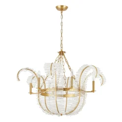 Luxury Gold Foiled Chic Antique Crystal Floral Chandelier