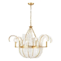 Luxury Gold Foiled Chic Antique Crystal Floral Chandelier
