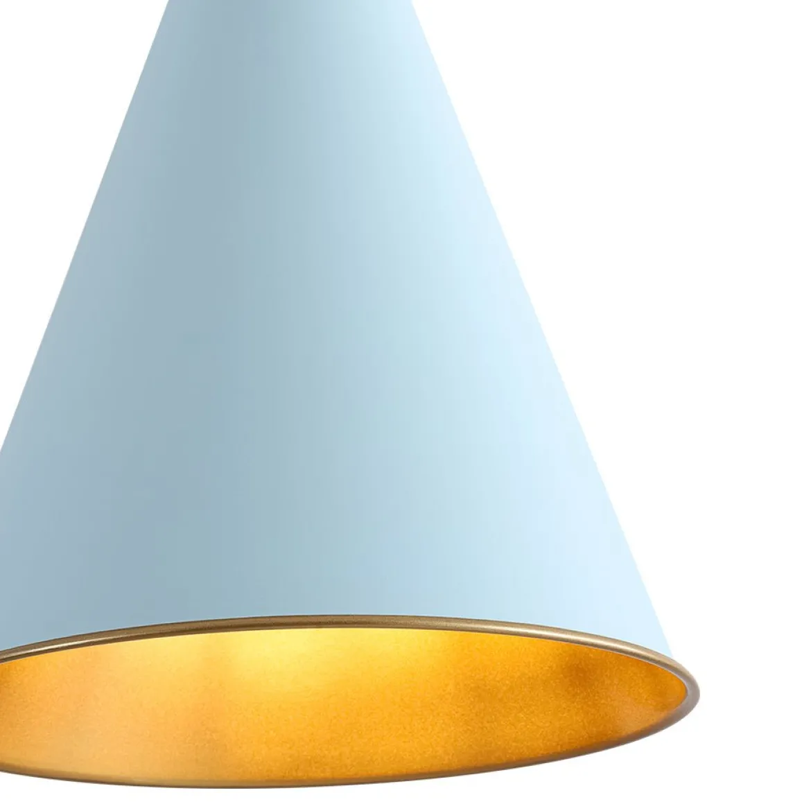 Macaron Brass Baby Blue 1-Light Iron Conical Kitchen Pendant