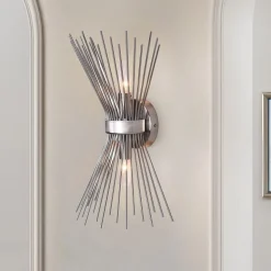 Mid Century 2-Light Sunburst Wall Sconce