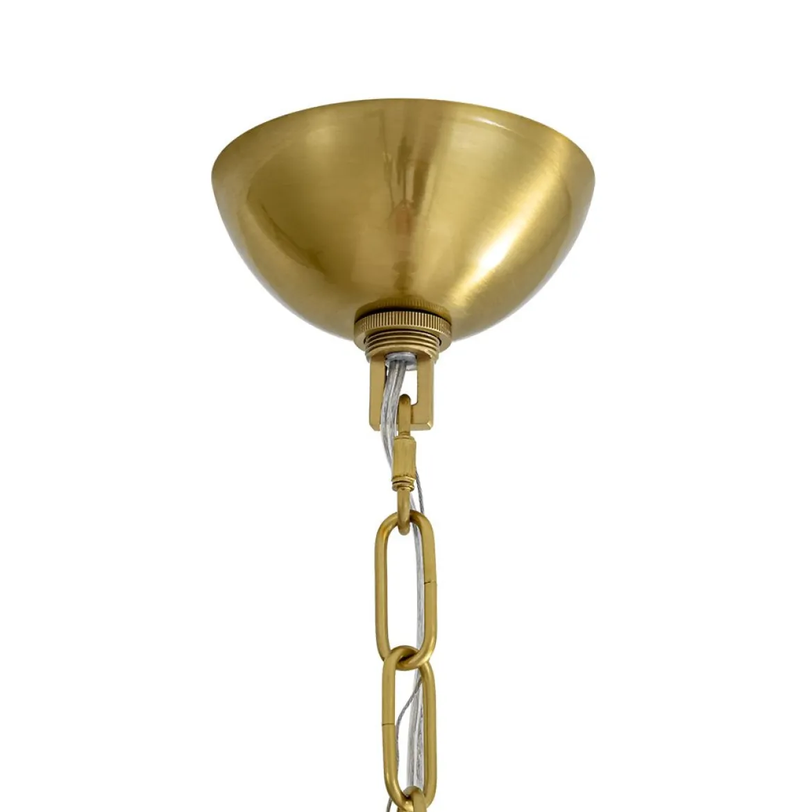 Mid-Century Brass 1-light Clear Reeded Glass Globe Pendant