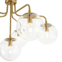 Mid-Century 6-Light Glass Bubble Sputnik Semi Flush Chandelier