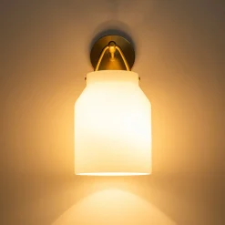Mid-Century 1-Light Hanging Jar Shade Wall Sconce