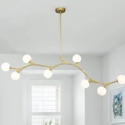 Mid-century Linear Island Branching Bubble Chandelier