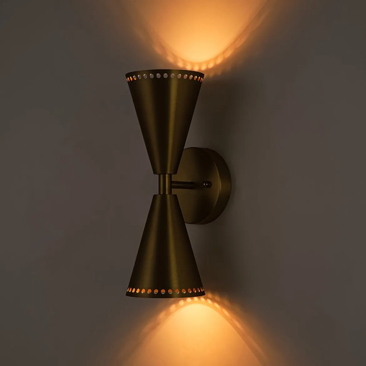 Mid-Century Modern 2-Light Up Down Cone Wall Sconce