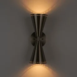 Mid-Century Modern 2-Light Up Down Cone Wall Sconce