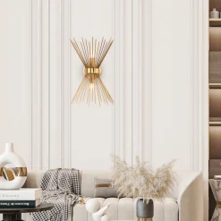 Mid-century Modern Starburst Brass Wall Sconce