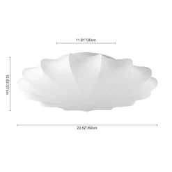 Mid-Century Modern White Flush Mount Light