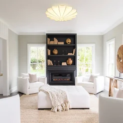 Mid-Century Modern White Flush Mount Light